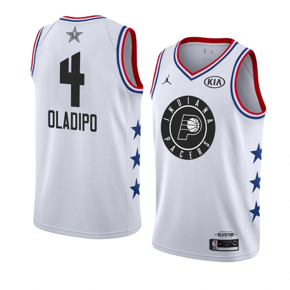 2019 All Star Pacers Victor Oladipo 4 White Swingman Jersey