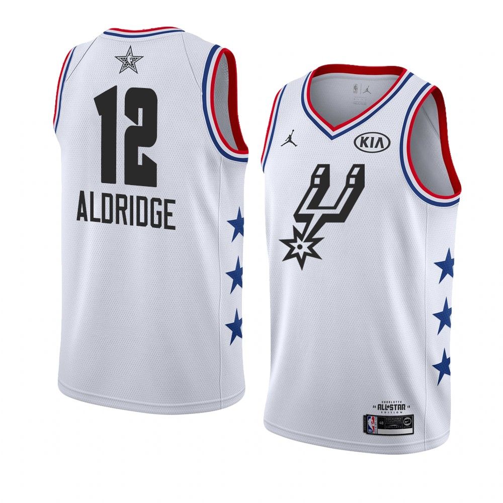 2019 NBA All Star Spurs LaMarcus Aldridge 12 White Swingman Jersey