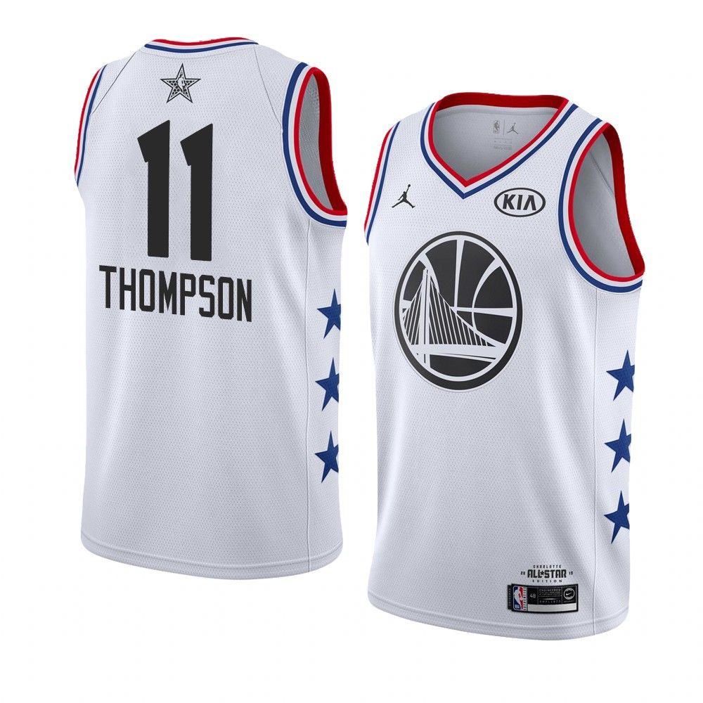 2019 NBA All Star Warriors Klay Thompson 11 White Swingman Jersey