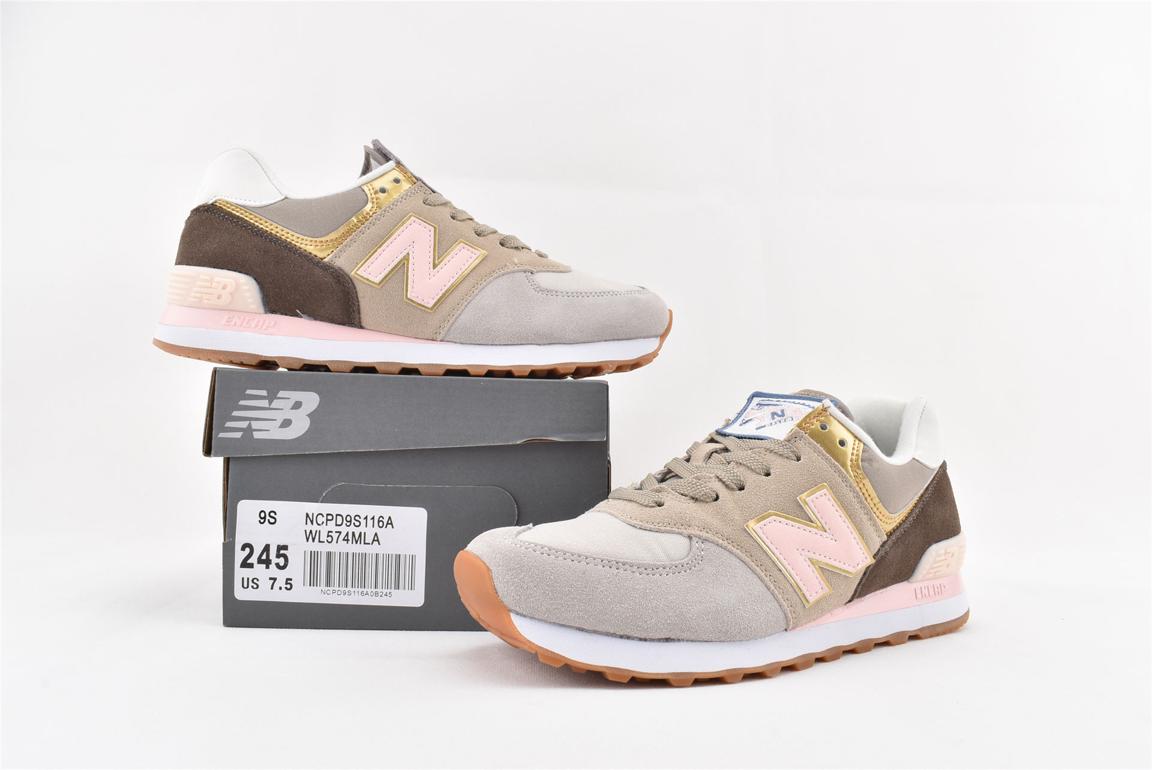 New Balance 574 Metallic Patch Khaki W WL574MLAB