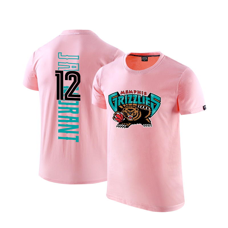 2020 Grizzlies 12 Ja Morant Pink T shirt 1