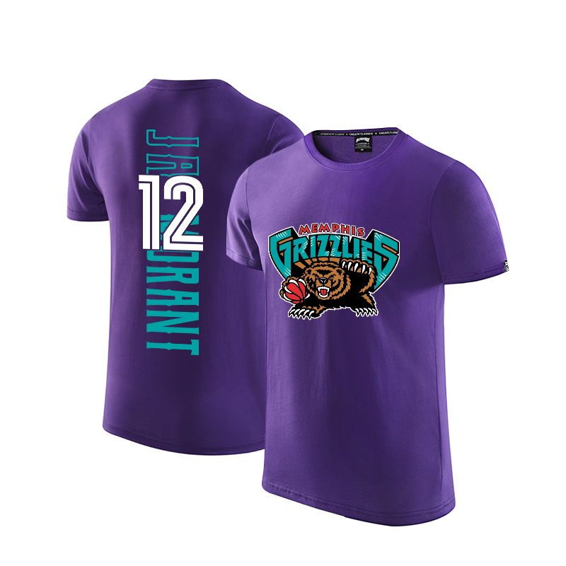 2020 Grizzlies 12 Ja Morant Purple T shirt 1