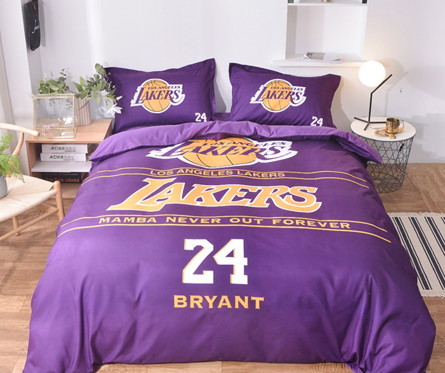 Postelnoe belyo Los Angeles Lakers Bryant 24 Purple