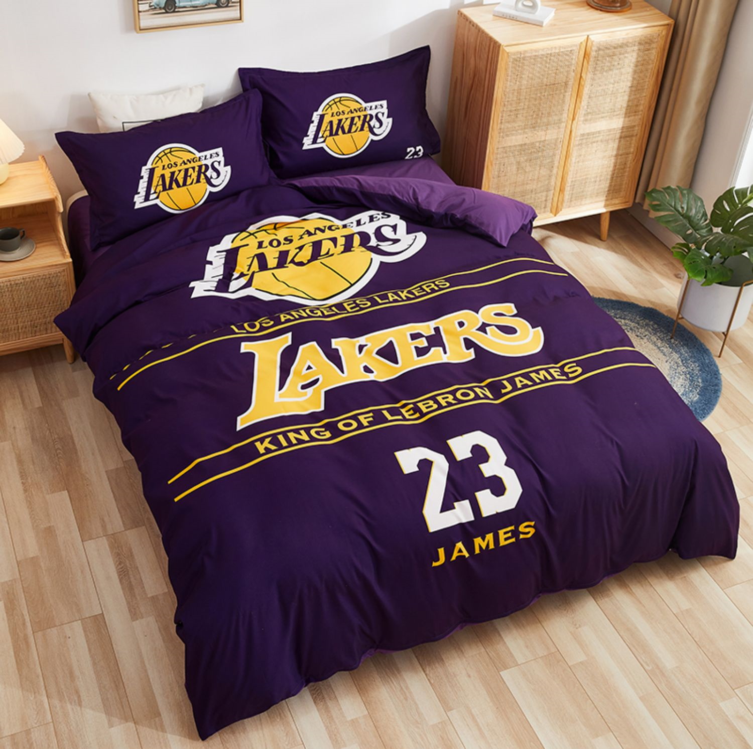 Postelnoe belyo Los Angeles Lakers James Lebron 23 Purple