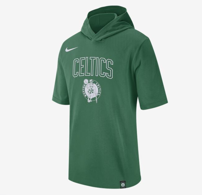 2020 Nike Mens NBA Celtics Hooded T Shirt