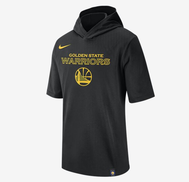 2020 Nike Mens NBA Warriors Hooded T Shirt