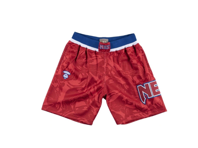 Aape x Mitchell Ness New Jersey Nets Shorts Red