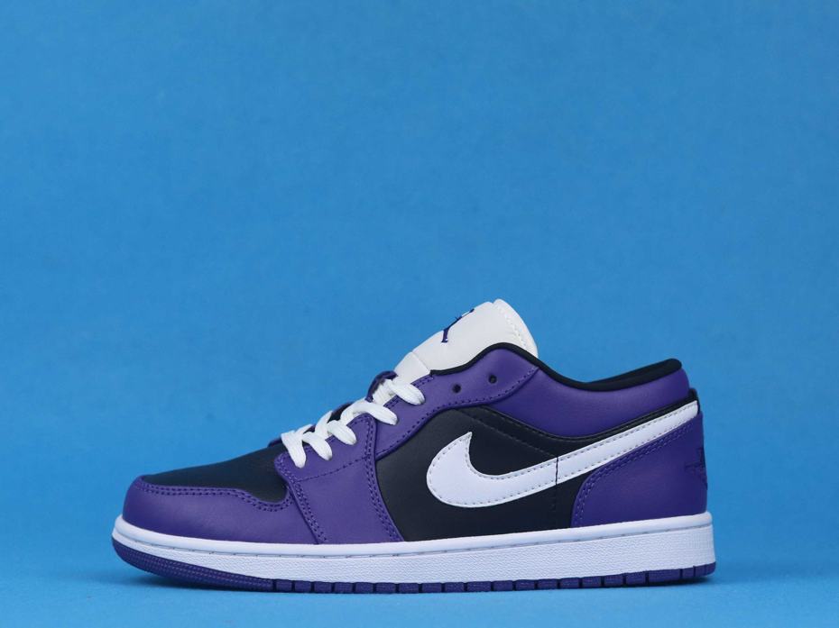 Nike air jordan 1 low white/black-court purple best sale