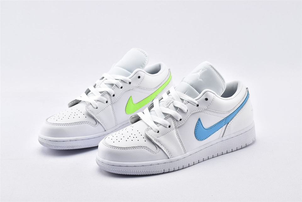 jordan 1 low white neon womens