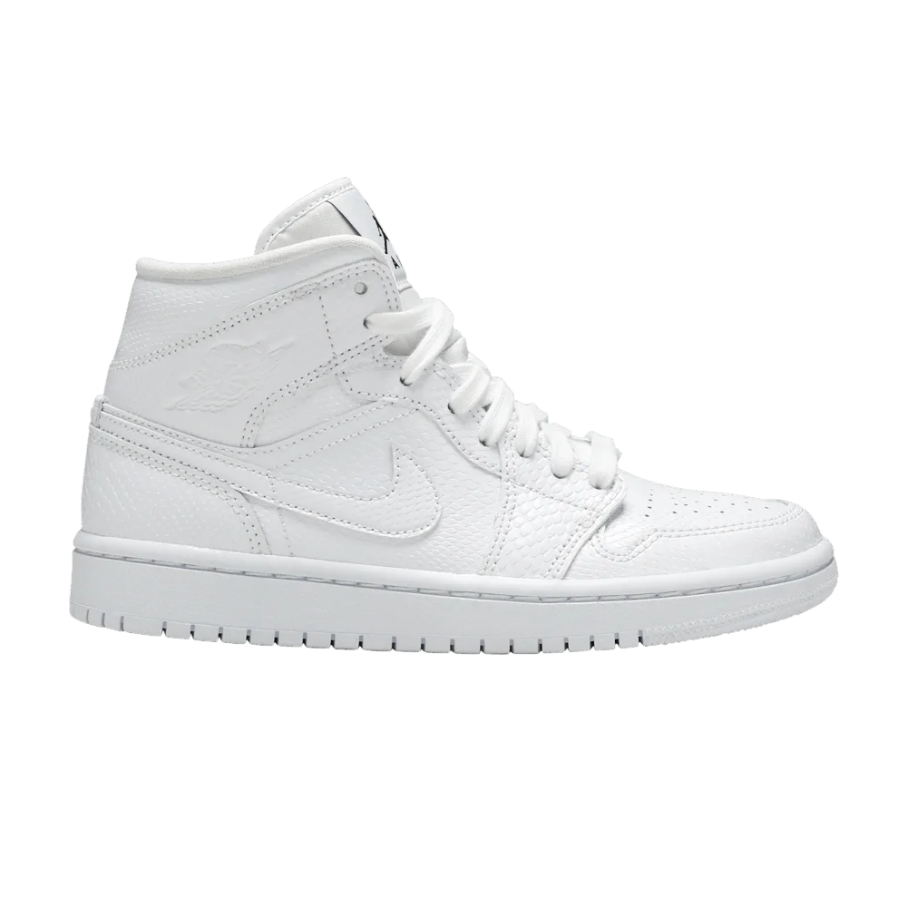 Кроссовки Wmns Air Jordan 1 Mid 'White Snakeskin'