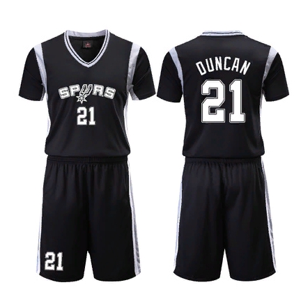 San Antonio Spurs Black 21 Duncan Uniform