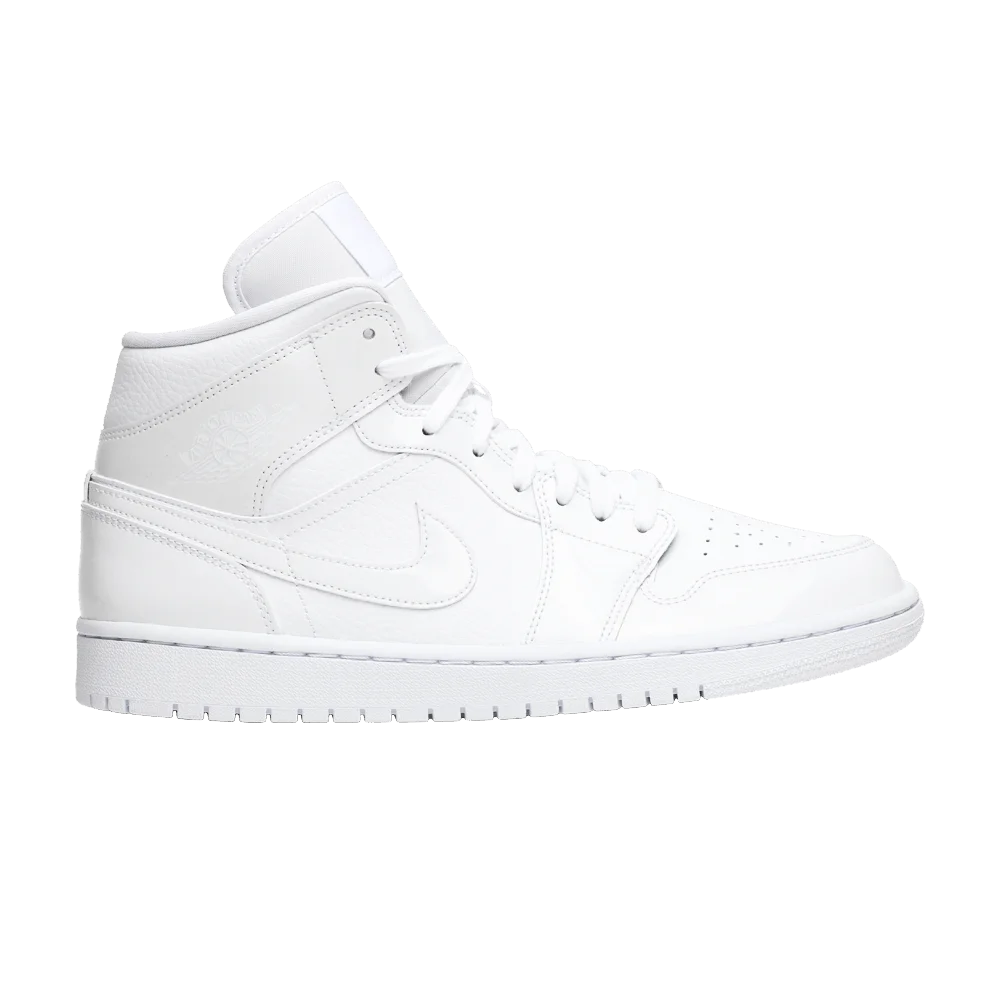 Кроссовки Wmns Air Jordan 1 Mid 'Triple White Patent'