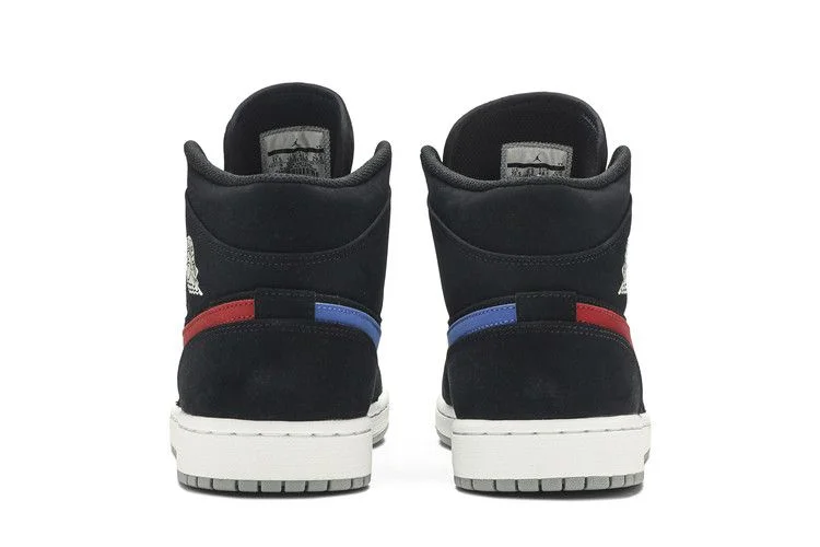 Кроссовки Air Jordan 1 Mid 'Multicolor Swoosh Black'