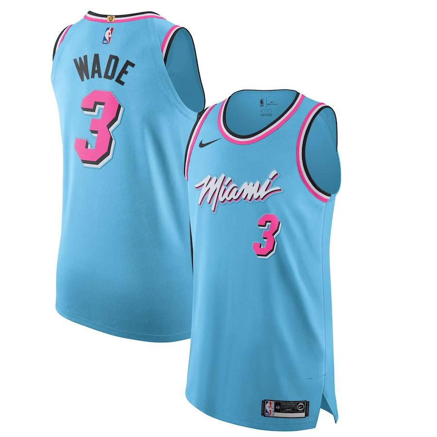 2019 20 Dwyane Wade Miami Heat Nike Authentic Jersey Blue City Edition
