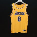 2019 20 Los Angeles Lakers Nike Custom Authentic Jersey Yellow Icon Edition 3