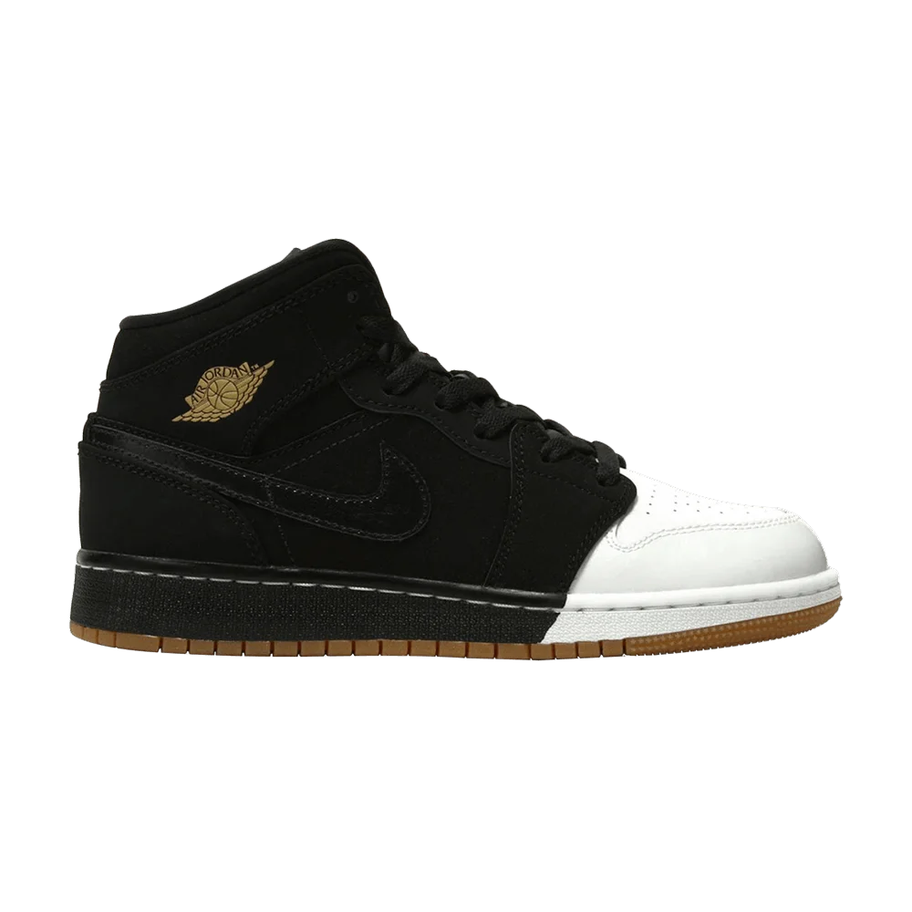 Кроссовки Air Jordan 1 Retro Mid GS 'Gold and Gum'