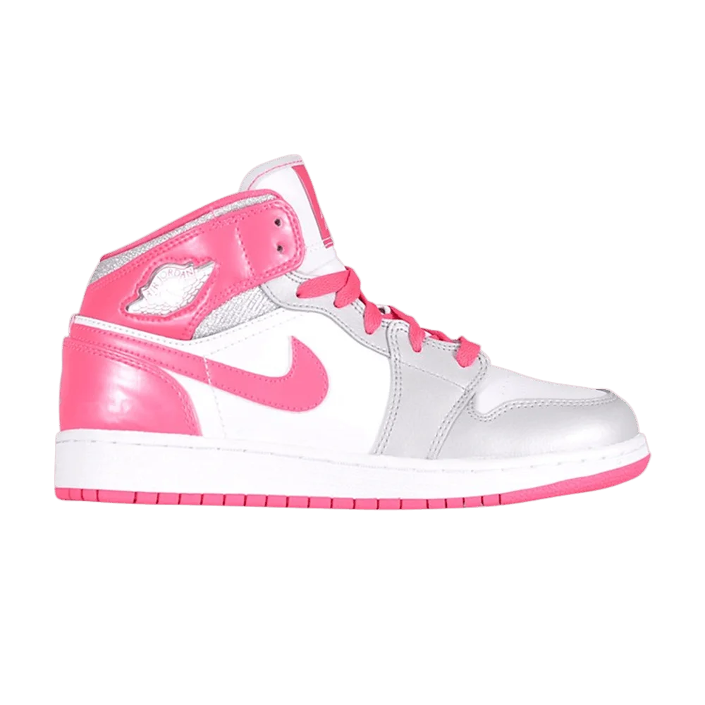 Кроссовки Air Jordan 1 Mid GS 'Platinum Pink'