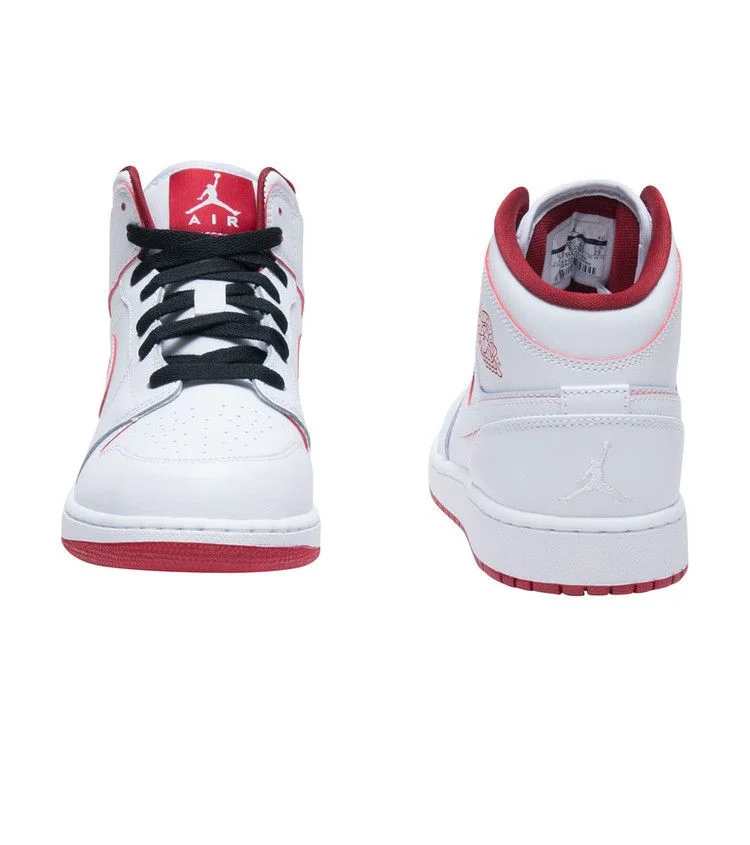 Кроссовки Air Jordan 1 Retro Mid GS 'White Gym Red'