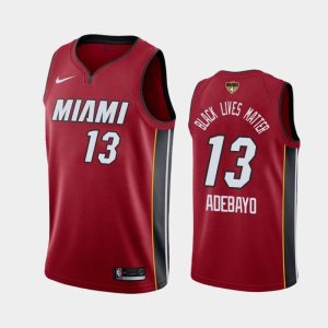 2020 NBA Finals Bound Miami Heat Bam Adebayo 13 Red BLM Statement