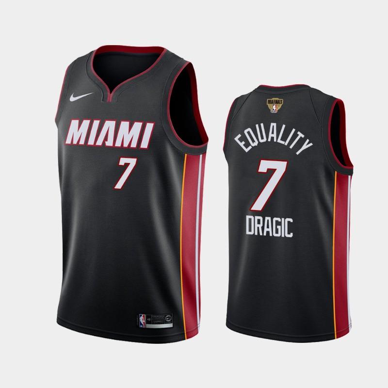 2020 NBA Finals Bound Miami Heat Goran Dragic 7 Black Equality Icon