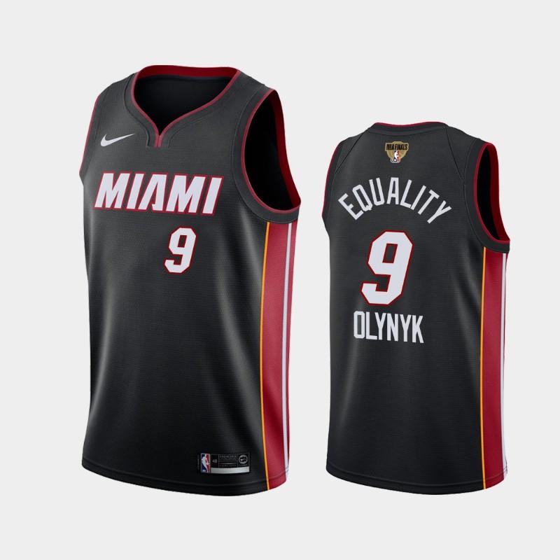 2020 NBA Finals Bound Miami Heat Kelly Olynyk 7 Black Equality Icon