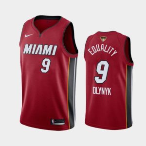 2020 NBA Finals Bound Miami Heat Kelly Olynyk 9 Red Equality Statement