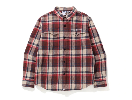 BAPE Check Flannel Shirt Red