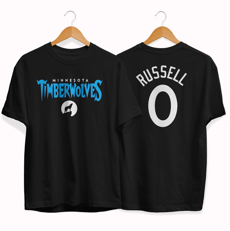 Timberwolves 0 DAngelo Russell black tee by slamdunk