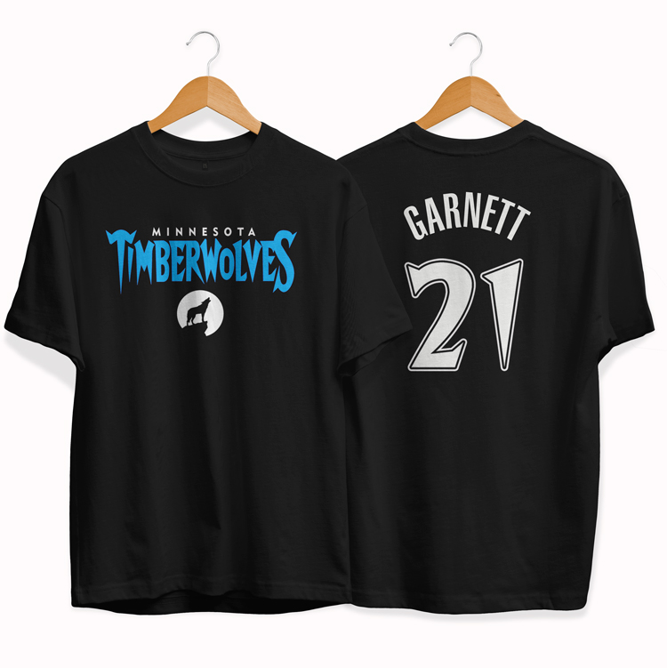 Timberwolves 21 Kevin Garnett black tee by slamdunk