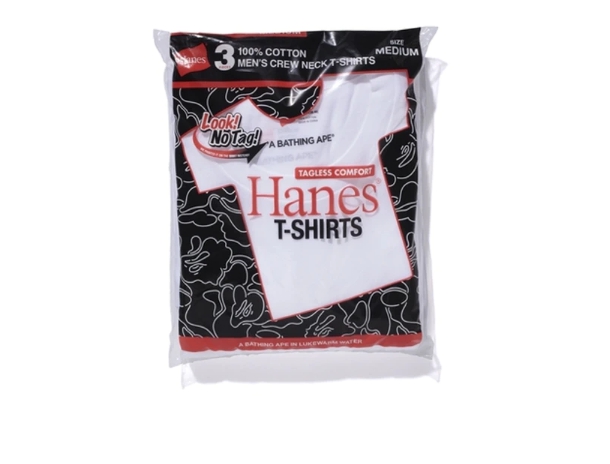 Футболки BAPE X Hanes3P T-Shirts White