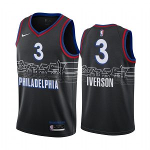 allen iverson 76ers black city edition boathouse row jersey