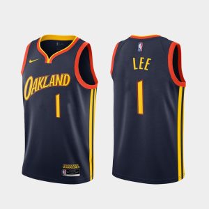 damion lee warriors 2020 21 navy city edition jersey
