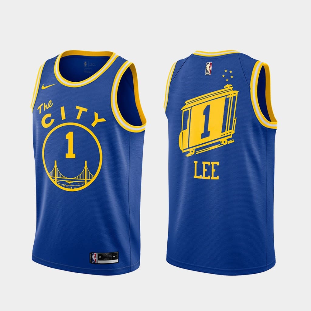 damion lee warriors 2020 21 royal classic edition jersey