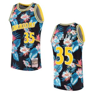 mens warriors kevin durant floral fashion jersey black