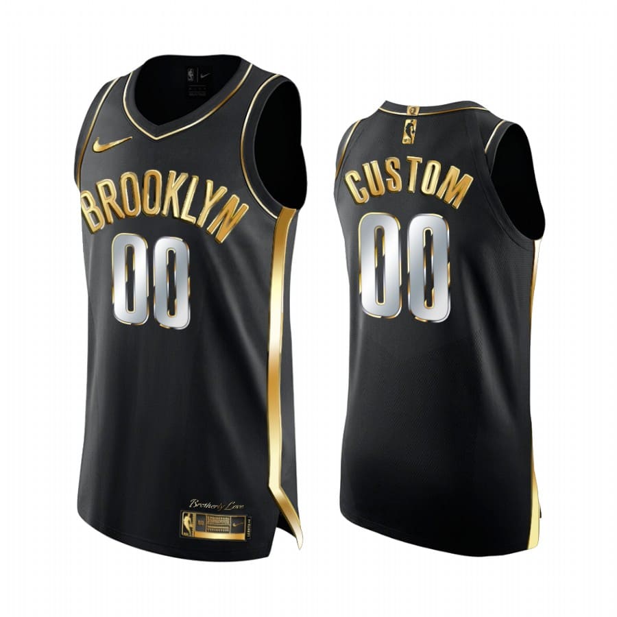 nets custom black golden edition 2020 21 jersey
