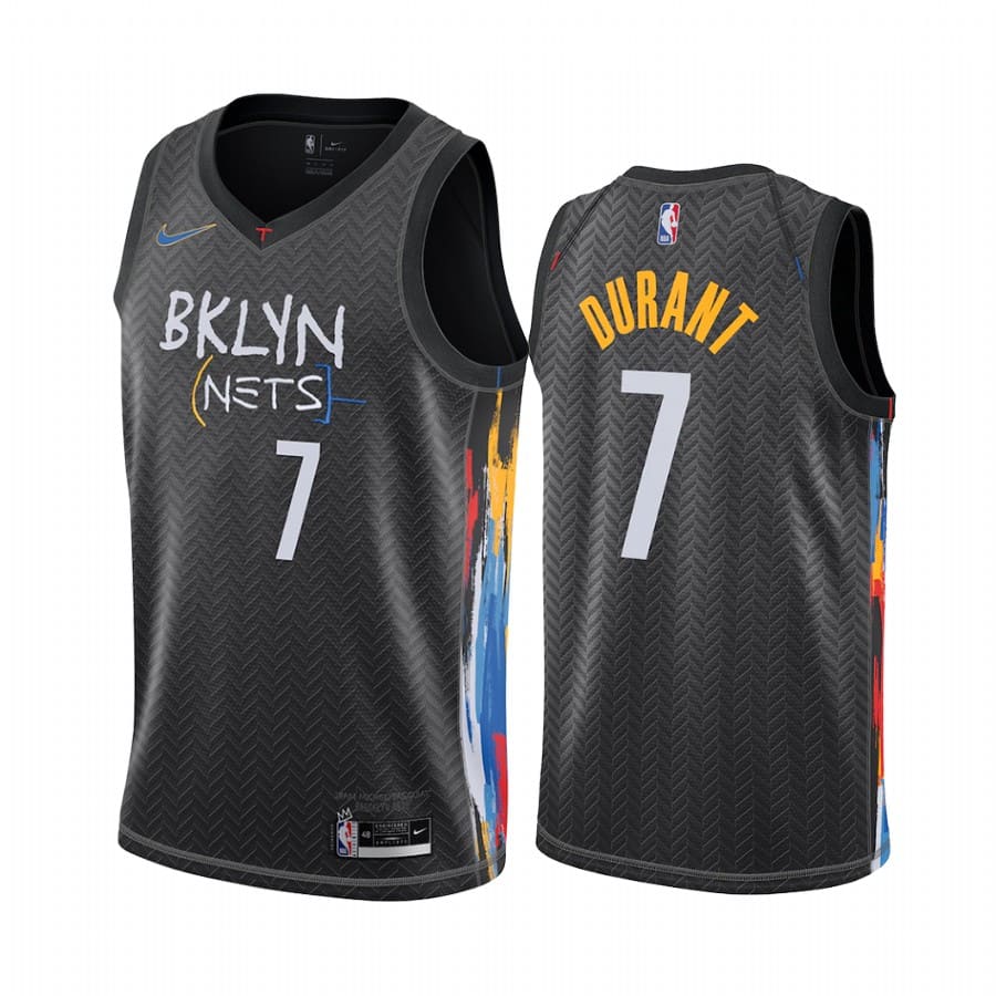 nets kevin durant black city edition honor basquiat jersey