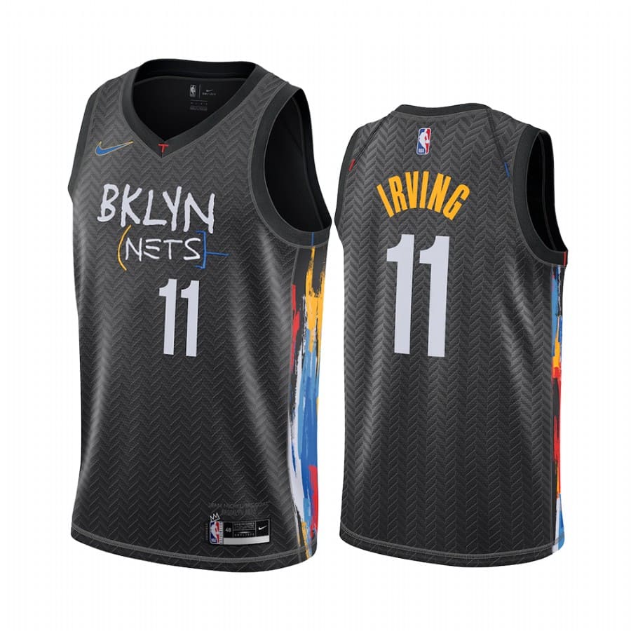 nets kyrie irving black city edition honor basquiat jersey