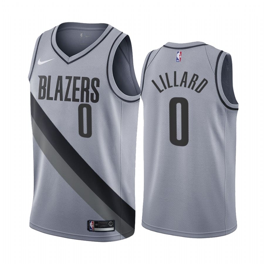 damian lillard blazers 2020 21 earned edition gray jersey