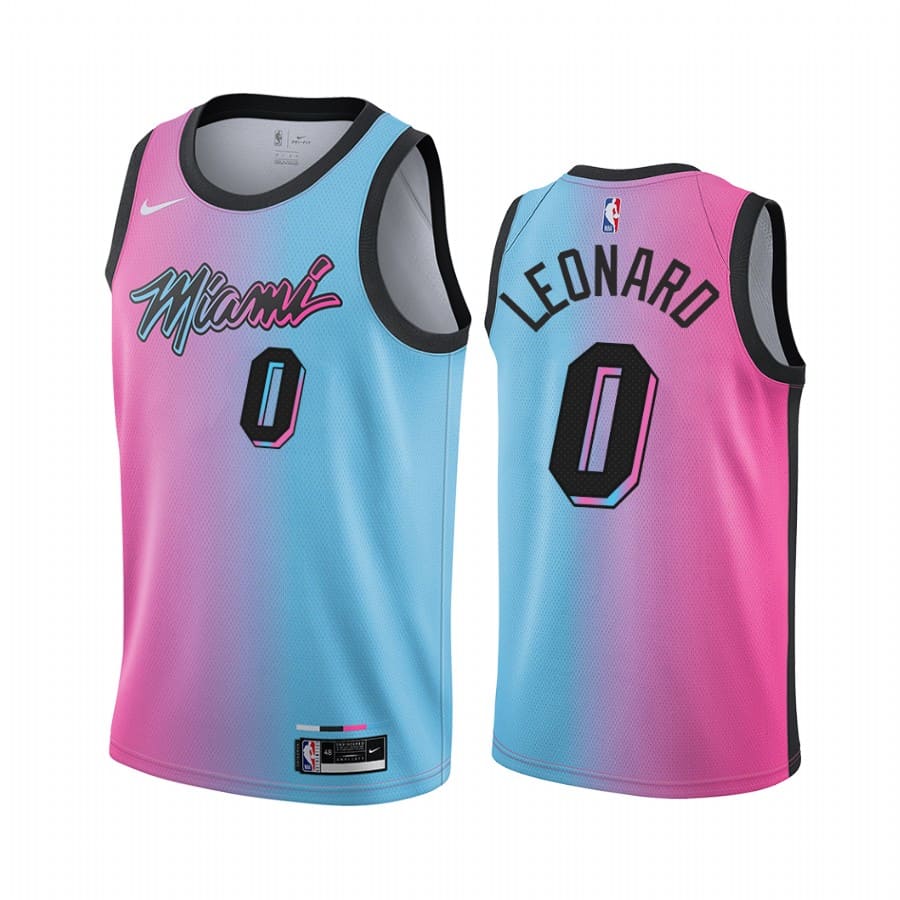 heat meyers leonard blue pink city rainbow jersey 1
