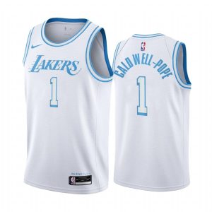 lakers kentavious caldwell pope white city edition blue silver logo jersey