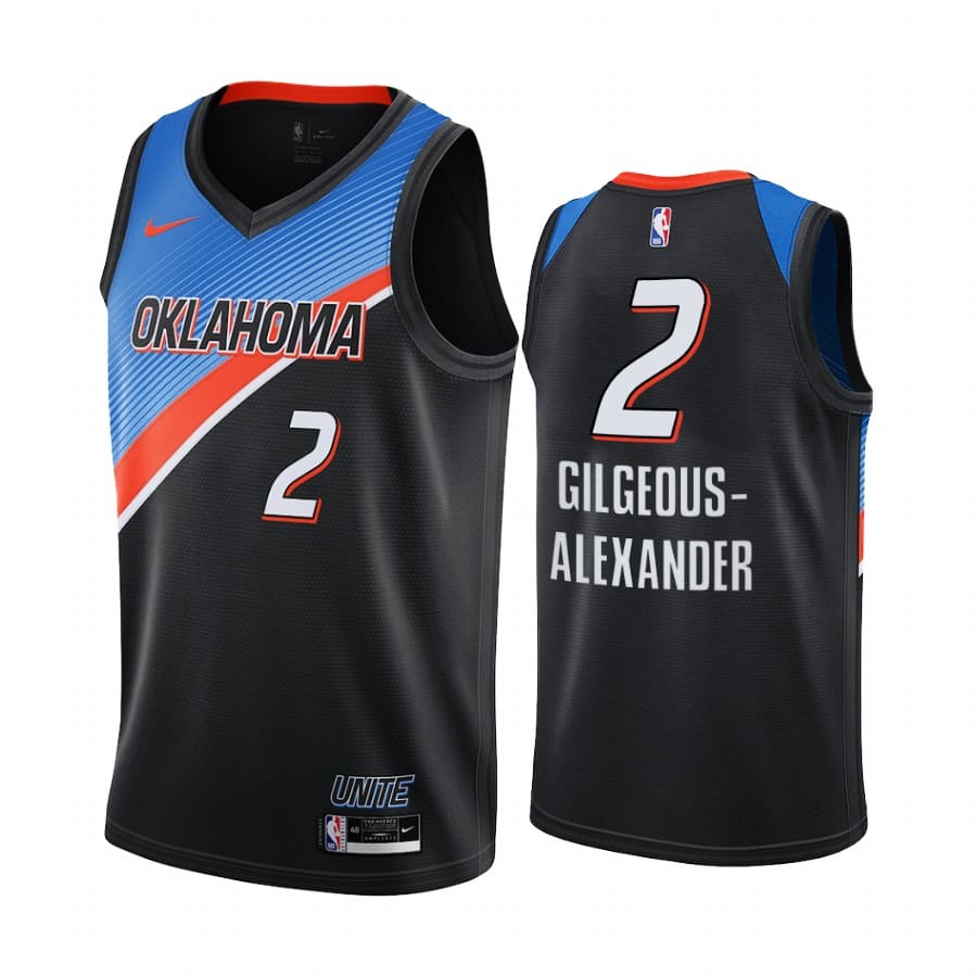 thunder shai gilgeous alexander black city edition player jersey 2 1
