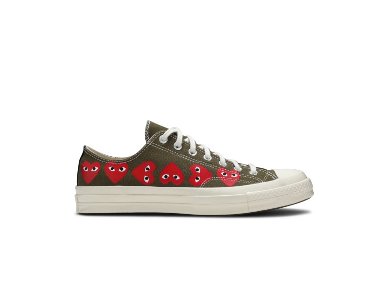 Comme des Garcons Play x Converse Chuck 70 Low Top Multi Heart Green