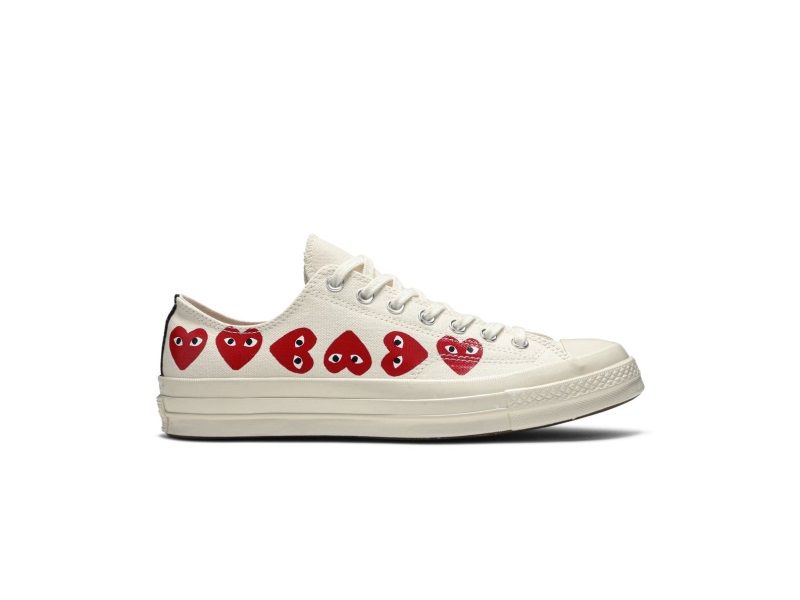 Comme des Garcons Play x Converse Chuck 70 Low Top Multi Heart White
