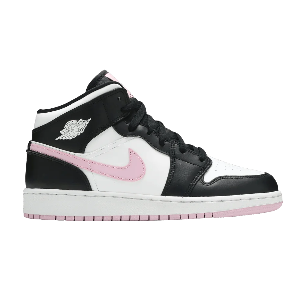 Кроссовки Air Jordan 1 Mid GS 'White Light Arctic Pink'