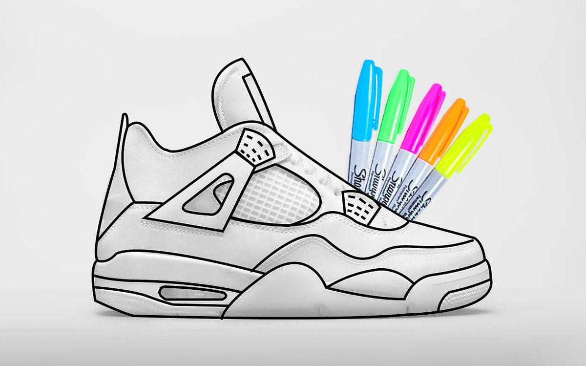 Кроссовки-раскраски Air Jordan 4 «DIY» для младших школьников выйдут 19 августа