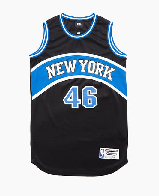 2018 NBA New York Knicks 46 Black Blue 1