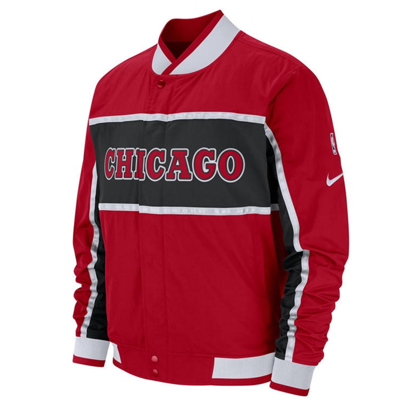2018 Nike NBA Chicago Bulls Retro Red Bomber Jacket 1