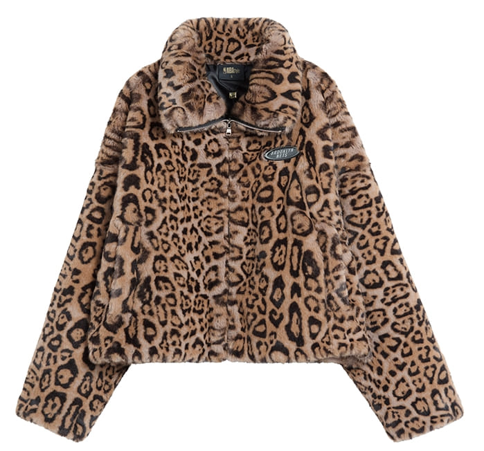 2020 Brooklyn Nets Leopard Short Fur Coat Womens 1