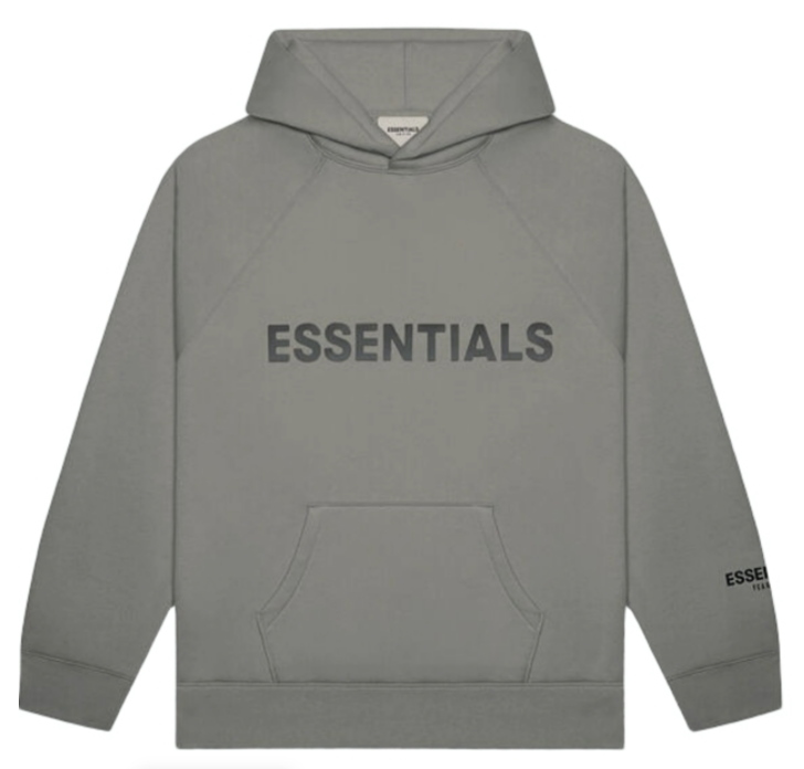 FEAR OF GOD ESSENTIALS 3D Silicon Applique Pullover Hoodie Gray FlannelCharcoal 1