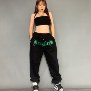 2020 Blinggirls Hip hop Style Sweatpants Grey Black 2